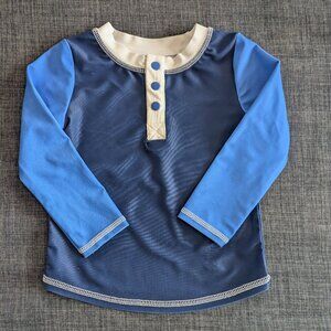 Mud Pie Rashguard Shirt - 12-18 Months (Small) - Blue Colorblock